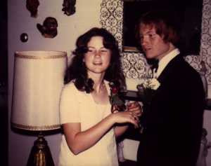 Getting ready for prom, spring 1978. Dan Hess and Tracie Stuckey